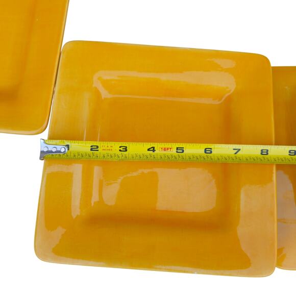 J.C Penny home collections Square salad plates 8.5 " Pesto/ Mary Gold( lot of 2) - Picture 7 of 9